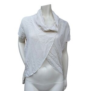 Fate 100% Silk Cowl Neck Blouse White Tulip Neo Minimalism Fairycore Ethereal L